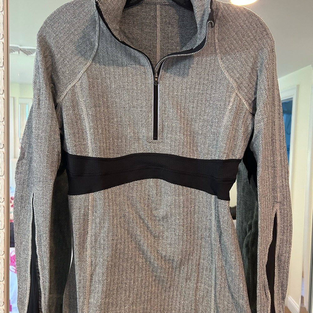 Lululemon Athletica Full Tilt Half Zip Herringbone and Black Jacket